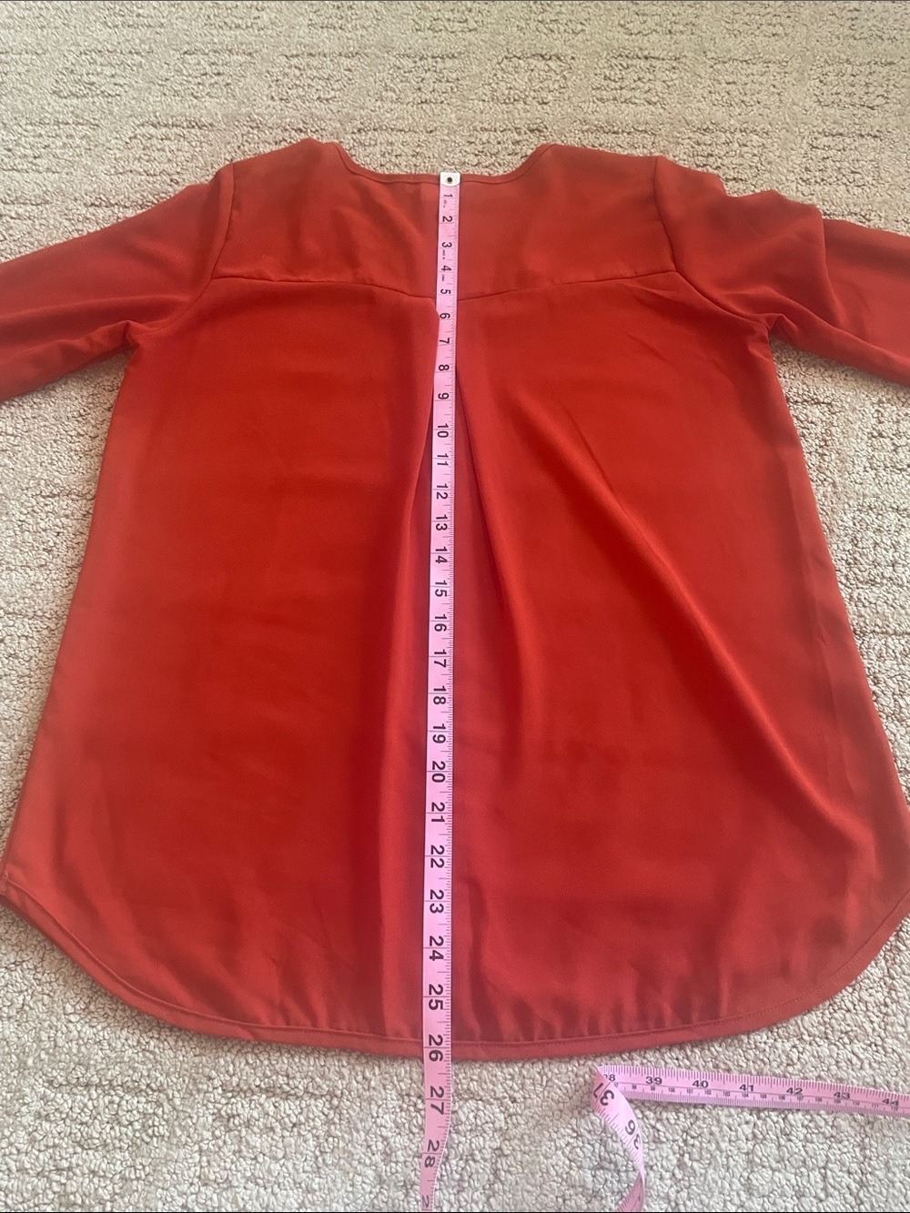 Women's Rust Red V-Neck Long-Sleeve Blouse - Picture 8 of 9